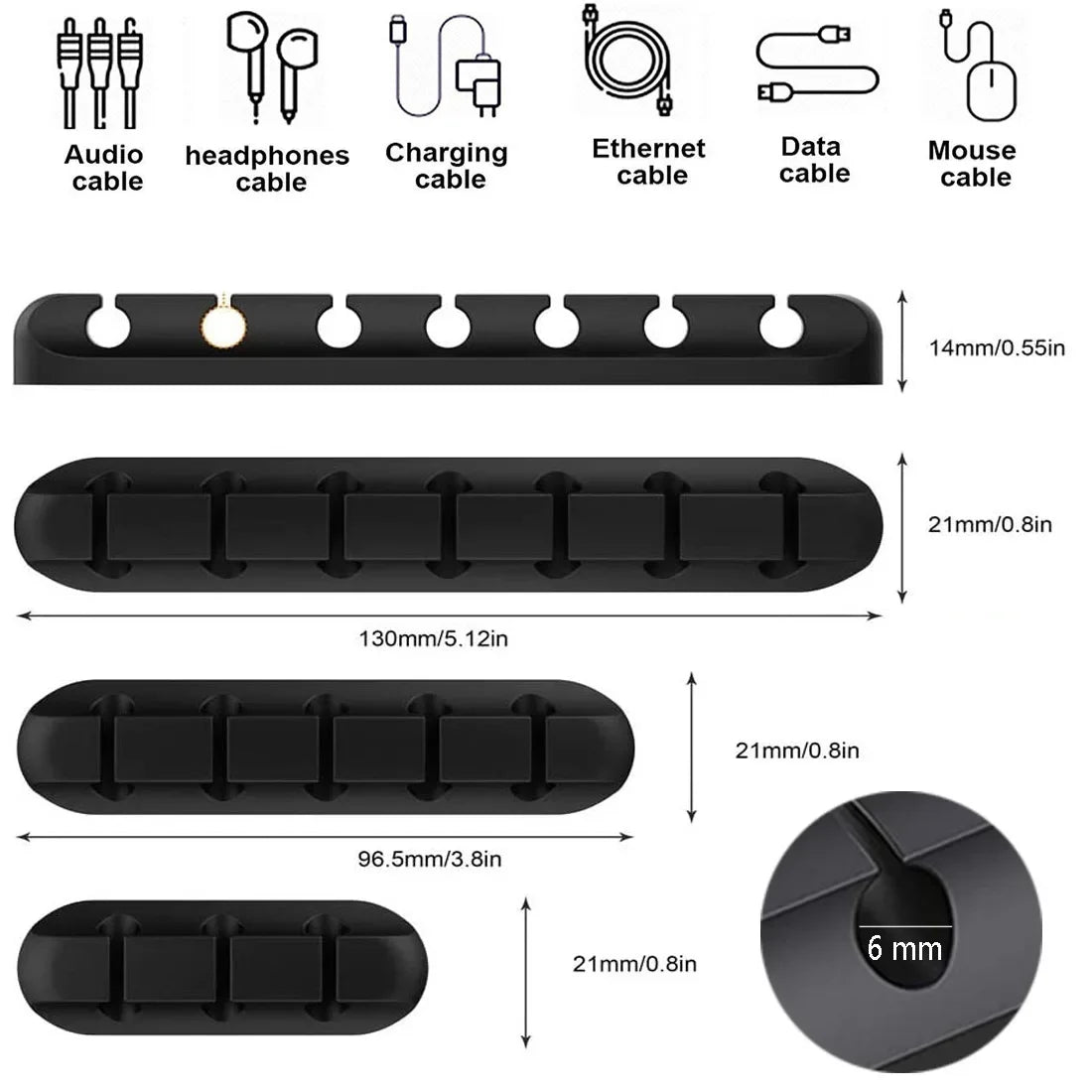 Silicone Cable Organizer Clips